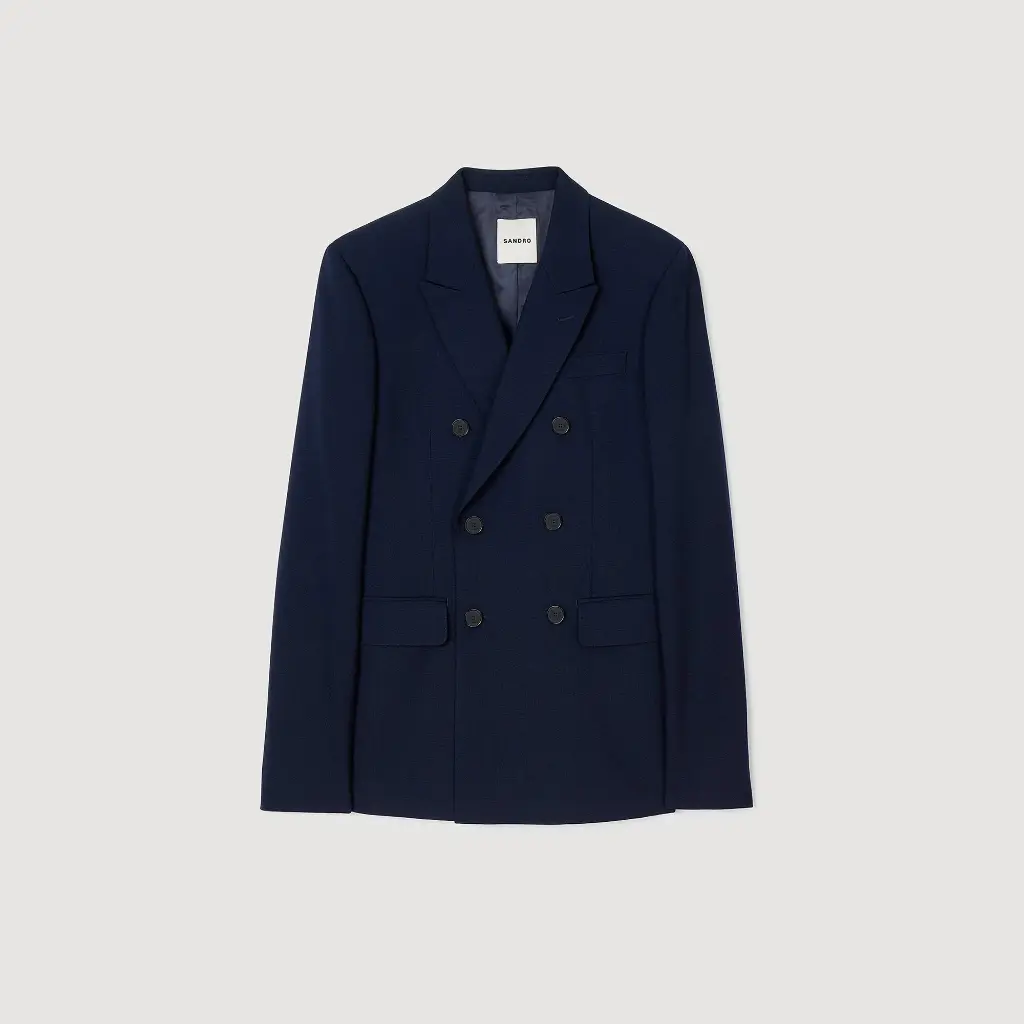 blazer in lana blu- Sandro