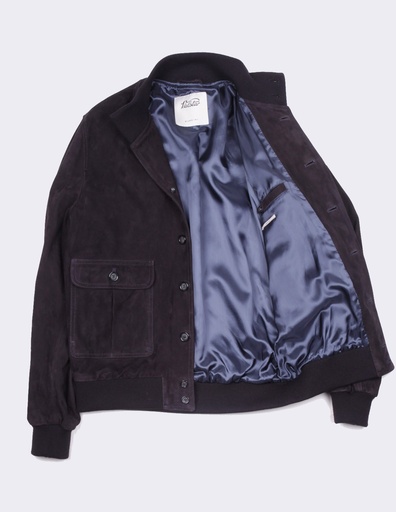 giacca in daino blu scura- Velstar