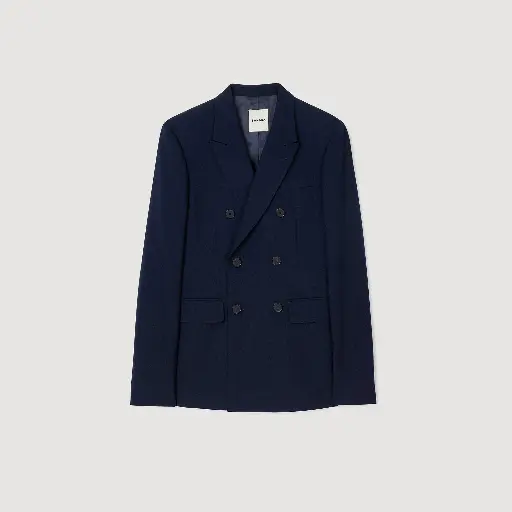 blazer in lana blu- Sandro
